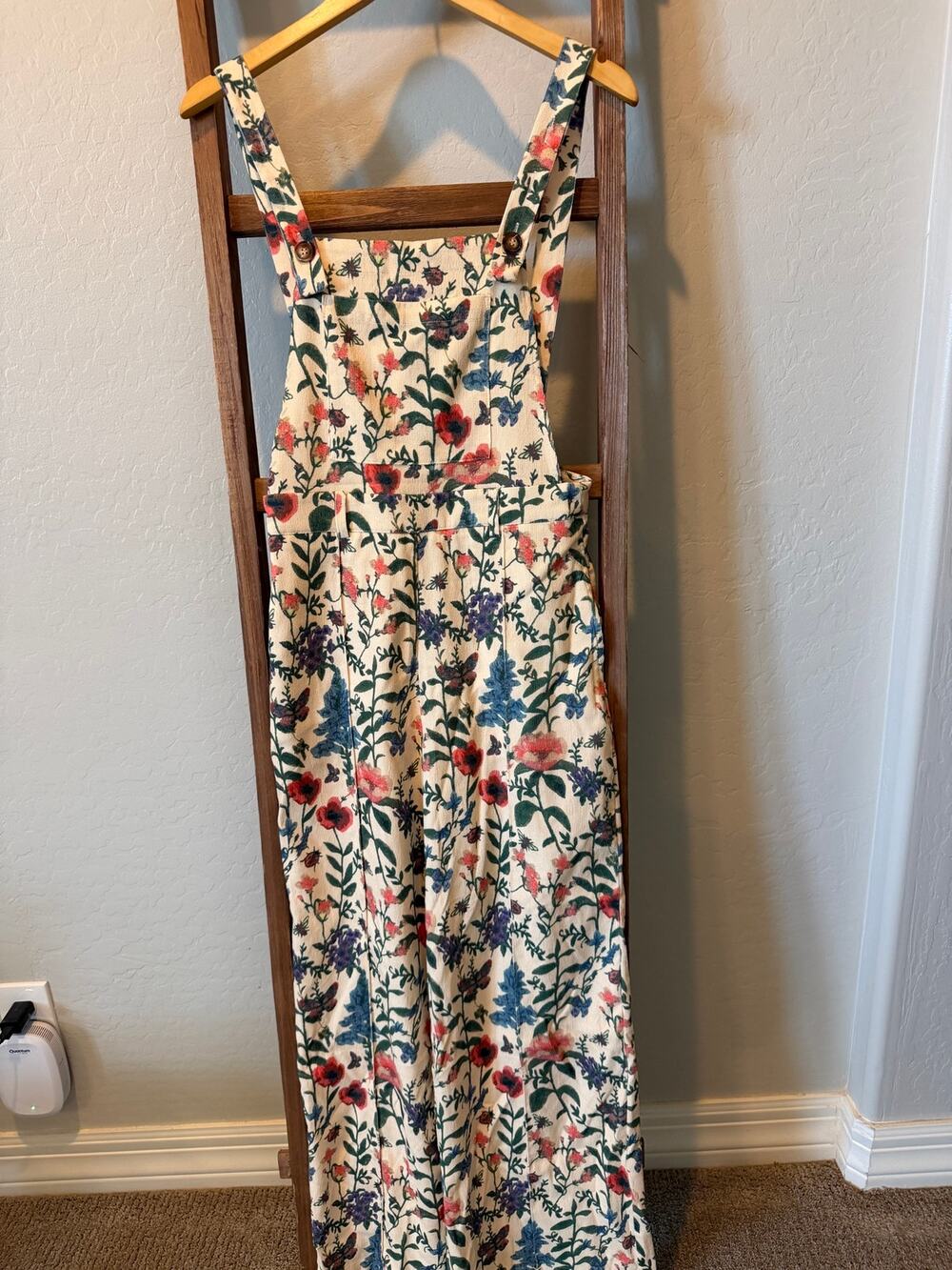 Cider Floral Garden Print Overalls Wide Leg Jumpsuit Women’s Small cottagecore
